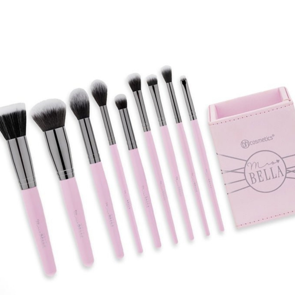 BH Cosmetics Mrs. Bella Pink 9 Piece Brush Set